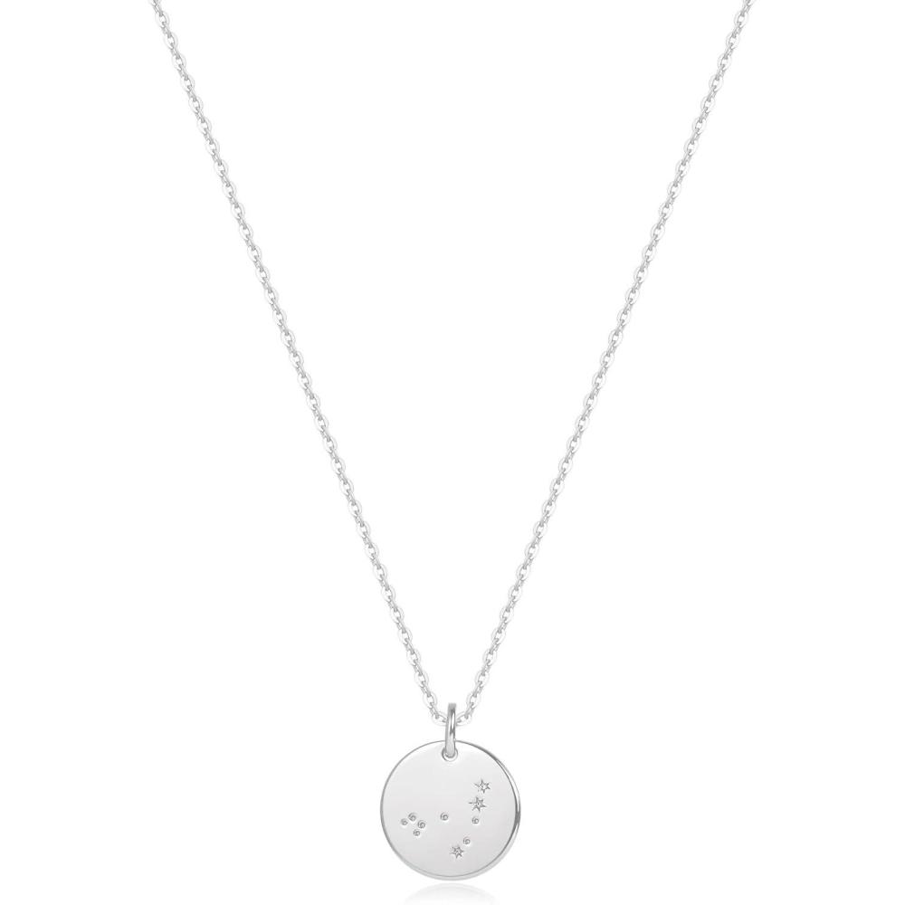imageMEVECCO Gold Necklace Coin Disc Zodiac 12 Constellation Star Connected Engraved Horoscope Sign Astrology Pendant 18K Gold Plated Chain Dainty Personalized Simple JewelryCapricorn silver