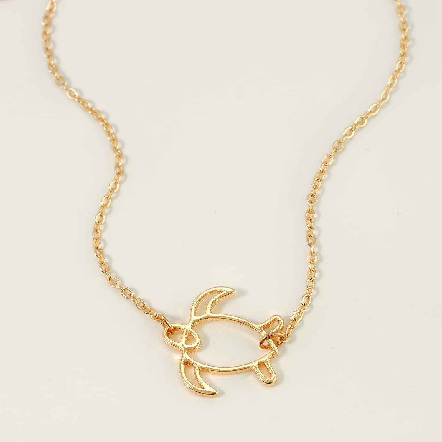 imageMEVECCO Bracelet for Women 14K Gold Plated Dainty Chain Simple Jewelry Cute Handmade Minimalist for HerTurtle