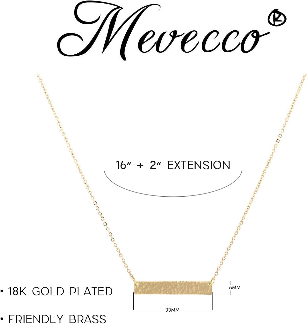 imageMEVECCO Gold Dainty Opal Necklace 18K Gold Plated Anchor Pendant Necklace Minimalist Handmade Bar Chain Necklace Gift for Her